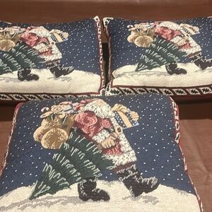 3 vintage riverdale Christmas pillows USA